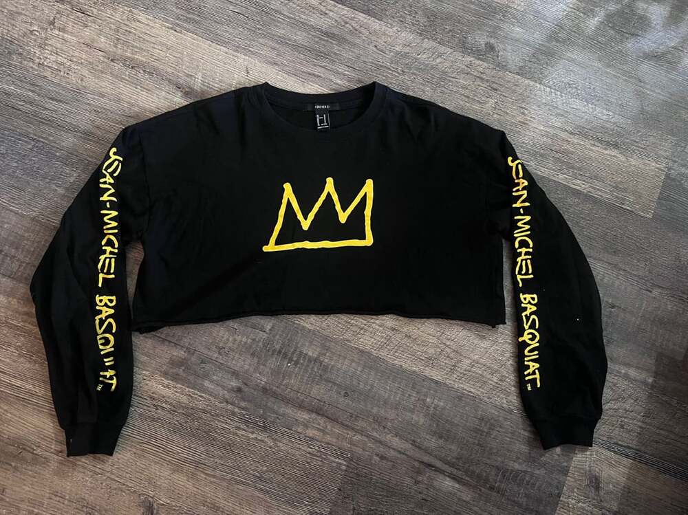 Forever 21 Jean-Michel Basquiat Long Sleeve Crop Top